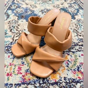 Bamboo Camel Twist Strap Mules - Sz 8.5